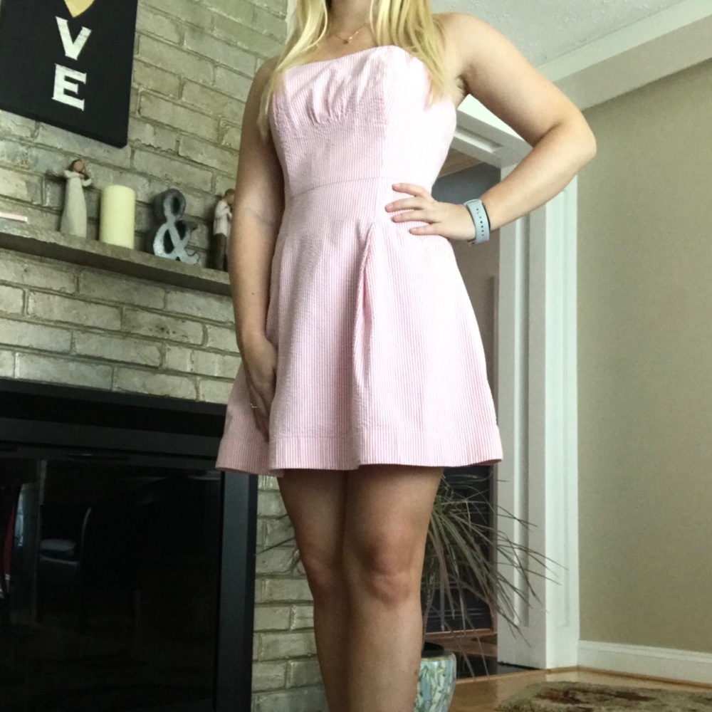 Strapless seersucker Lilly Pulitzer dress